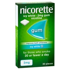 Nicorette Stop Smoking Aid 2mg Nicotine Gum - Icy White 30s