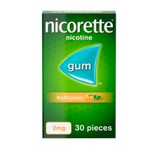 Nicorette Stop Smoking Aid 2mg Nicotine Gum - Fruitfusion 30s