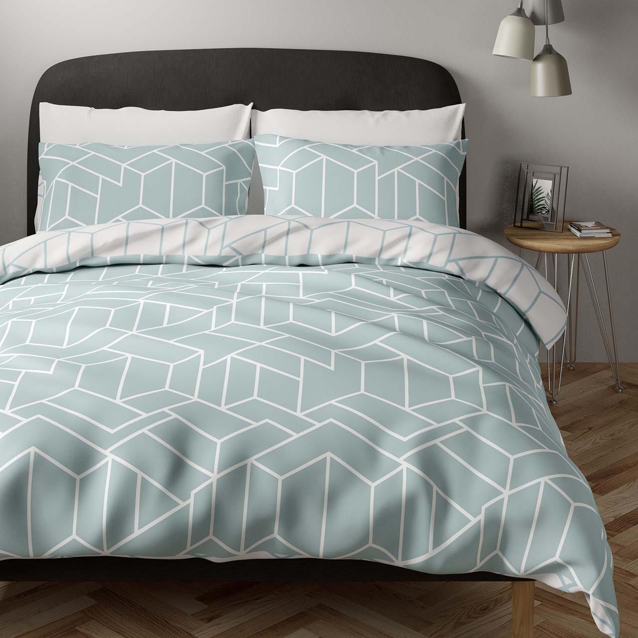 M&S Cotton Blend Geometric Bedding Set, Super King