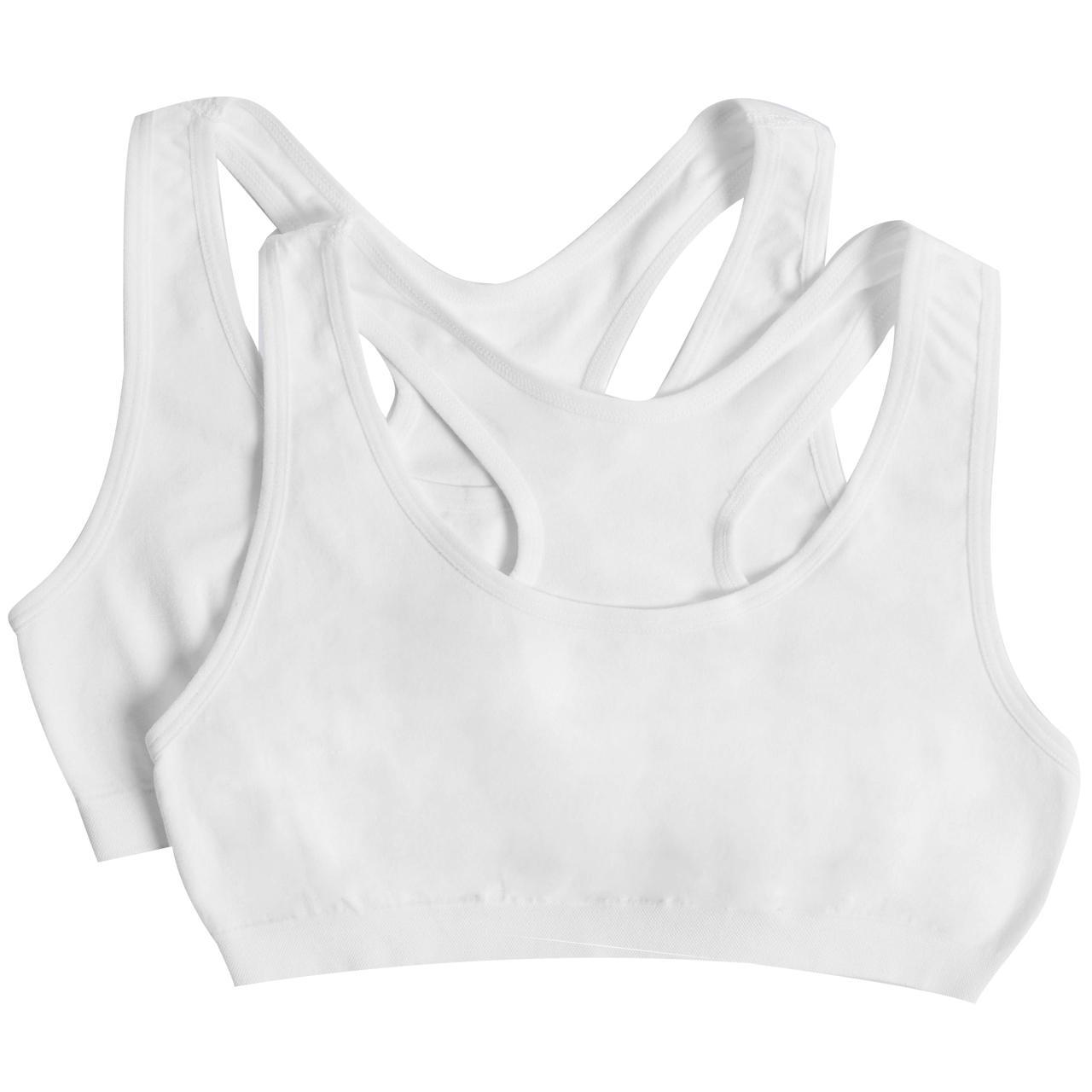 M&S Girls Seamfree Cropped Tops, 6-8 Years, White