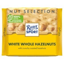 Ritter Sport White Chocolate with Whole Hazelnut and Rice Flake 100 g