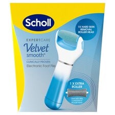 Scholl Velvet Smooth Electronic Foot File with Roller Head Blue