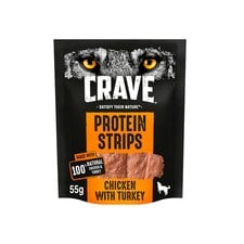 Crave Grain Free Protein Strips Dog Treat Turkey & Chicken 55g