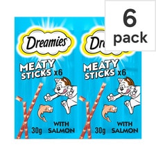 DREAMIES Meaty Sticks Adult Cat Treats with Salmon 6 pack 40g