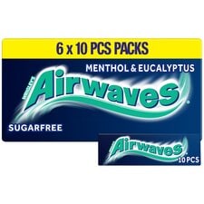 Airwaves Menthol & Eucalyptus Chewing Gum Multipack 6x10 Pieces