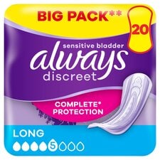 Always Discreet Long Incontinence Pads 20 Pack