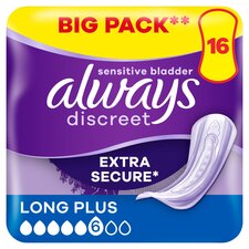 Always Discreet Long Plus Incontinence Pads 16 Pack