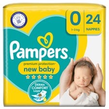 Pampers New Baby Size 0 24 Nappies