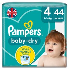 Pampers Baby Dry Size 4 Essential Pack 44 Nappies