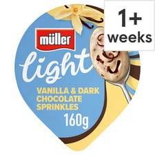 Muller Light Vanilla Dark Chocolate Yogurt 160G