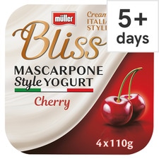 Muller Bliss Mascarpone Cherry Yogurts 4 x 110g