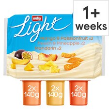 Muller Light Fat Free Mango Psn/Fruit Peach Yogurt 6X140g