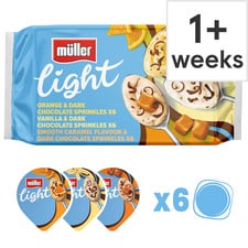 Muller Light 0% Fat Vanilla Orange & Caramel Yogurt 6X140g