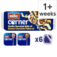 Muller Corner Vanilla & Banana Chocolate Balls & Flakes 6 X 124G