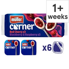 Muller Corner Red Fruits & Blackberry Yogurts 6 X 136G