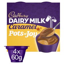 Cadbury Dairy Milk Pots Of Joy Caramel Chocolate Dessert 4 X 60G