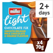 Muller Light Chocolate Fix & Orange Flavoured Dessert 4X70g