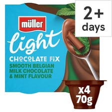 Muller Light Chocolate Fix & Mint Flavoured Dessert 4X70g