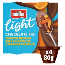 Muller Light Choc Pot  Chocolate Orange Desserts 4x80g