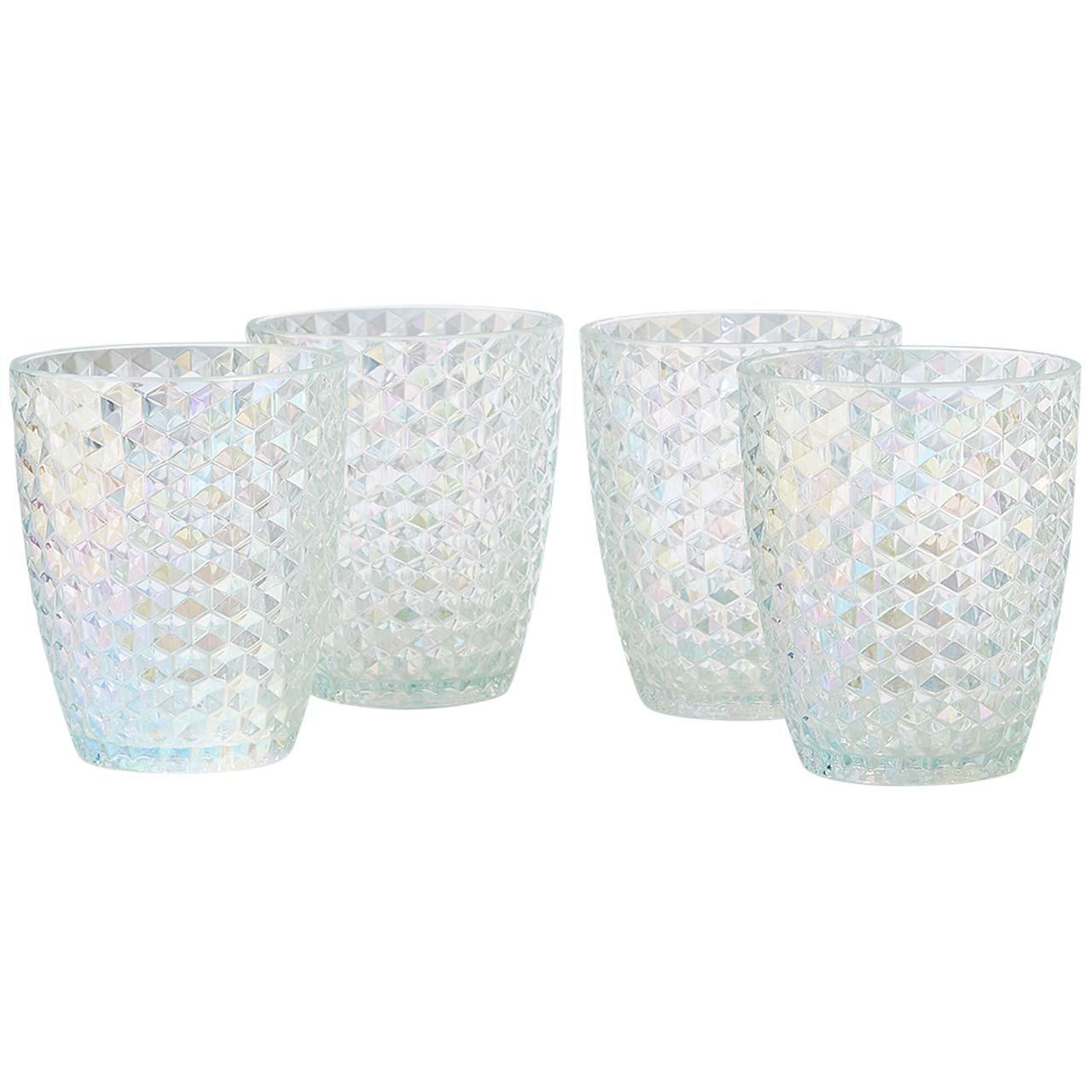 Set of 4 Textured Lustre Picnic Tumblers