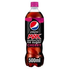 Pepsi Max Cherry No Sugar Cola Bottle 500ml