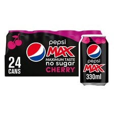 Pepsi Max Cherry No Sugar Cola Cans 24x330ml