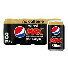 Pepsi Max No Caffeine No Sugar Cola Cans 8x330ml