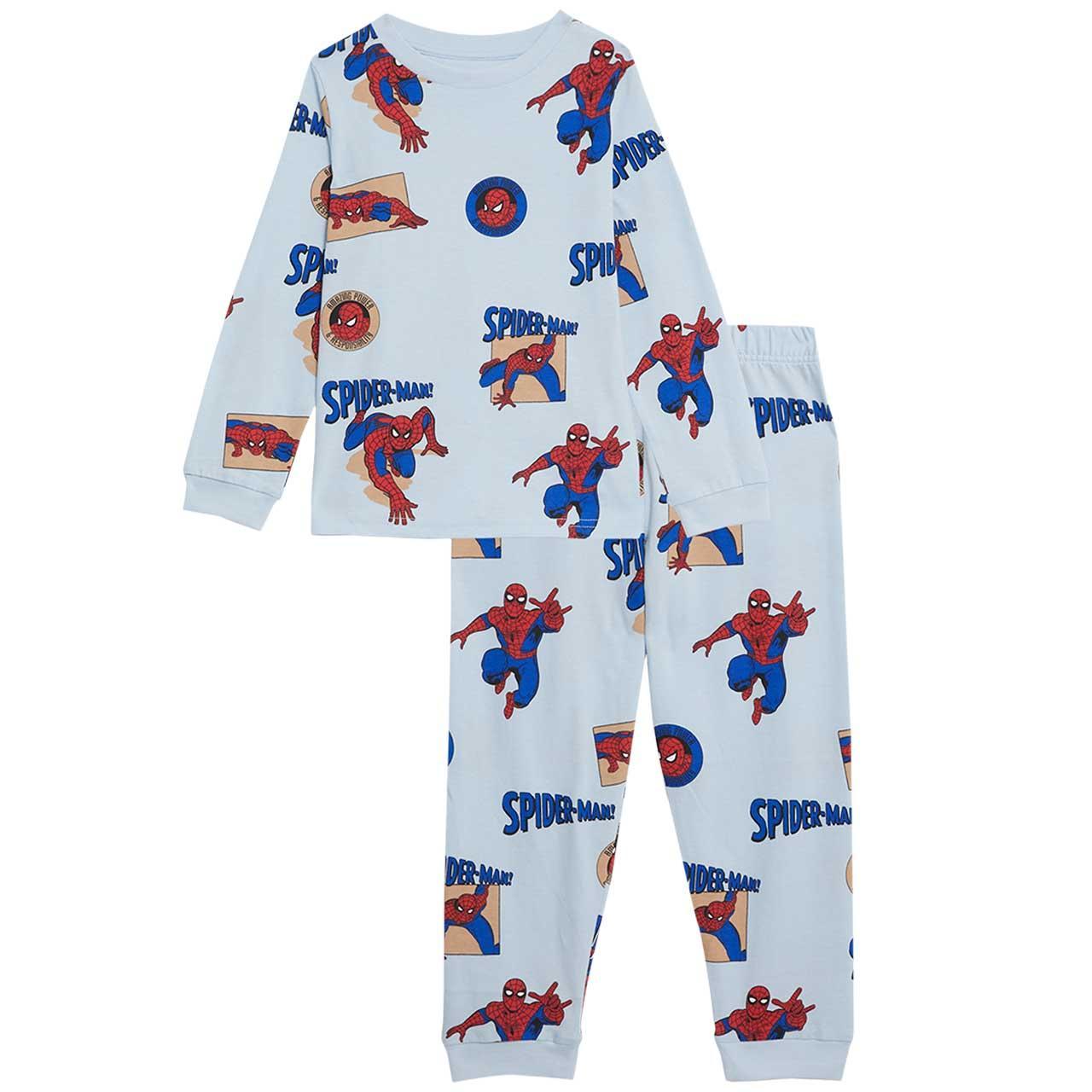 M&S Spiderman Pyjamas, 3-4 Years, Light Blue