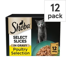 Sheba Select Slices Cat Food Pouches Poultry In Gravy 12 x 85g