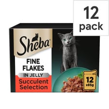 Sheba Fine Flakes Cat Food Pouches Succulent Mix Jelly 12x85g