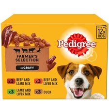 Pedigree Adult Dog Food Pouches Farmers Selection Gravy 12x100g