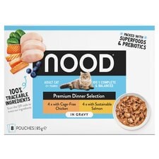 Nood Cat Dinner Selection Chicken & Salmon In Gravy 8X85g