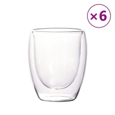 Double Wall Glass Cups 6 pcs 350 ml