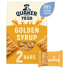 Quaker Breakfast Bars Golden Syrup Porridge To Go 2x55g