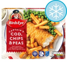 Birds Eye Battered Cod Chips & Peas 395G