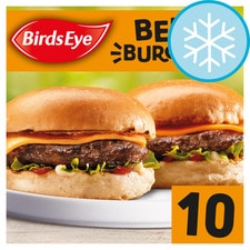 Birds Eye Original 10 Beef Burgers With Onion 567G