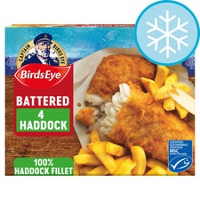 Birds Eye 4 Battered Haddock Fillets 440G