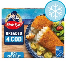 Birds Eye 4 Large Breaded Cod Fillets 440G