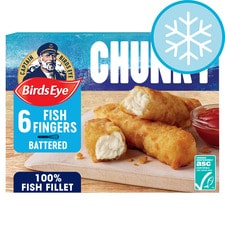 Birds Eye 6 Crispy Battered Fish Fingers Extra Large 360G