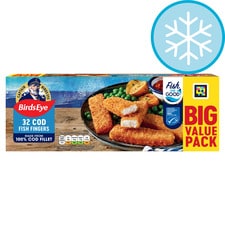 Birds Eye 32 Breaded Cod Fish Fingers 896g