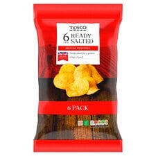 Tesco Ready Salted Crisps 6X25g