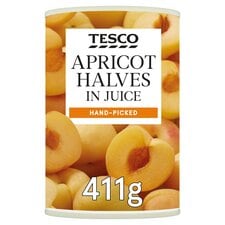 Tesco Apricot Halves In Juice 411G