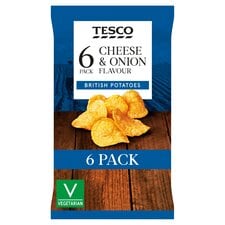 Tesco Cheese & Onion Crisps 6X25g