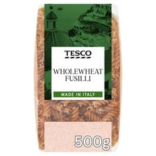 Tesco Whole Wheat Fusilli Pasta 500G