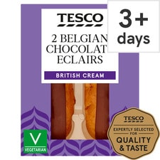 Tesco 2 Belgian Chocolate Eclairs