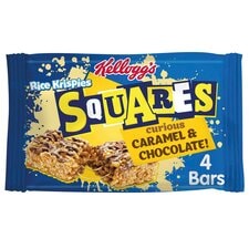 Kellogg's Rice Krispies Squares Curious Caramel & Chocolate Bars  4x36g