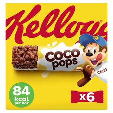 Kellogg's Coco Pops Chocolate Cereal Bars Multipack, 6x20g