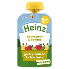 Heinz Apple, Pear & Banana Fruit Puree Pouch Baby Food 100g