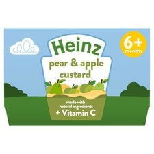 Heinz Pear & Apple Custard Baby Food 4 x 100g