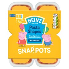 Heinz Peppa Pig Pasta Shapes Snap Pots 4X190g